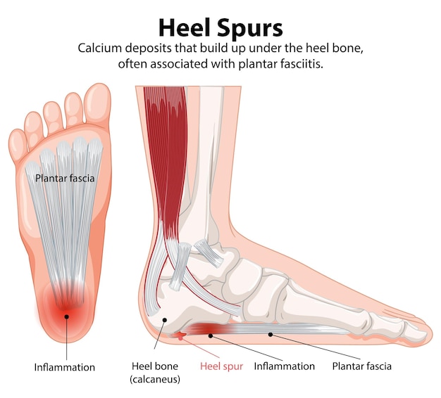 Free Vector heel spurs and plantar fasciitis