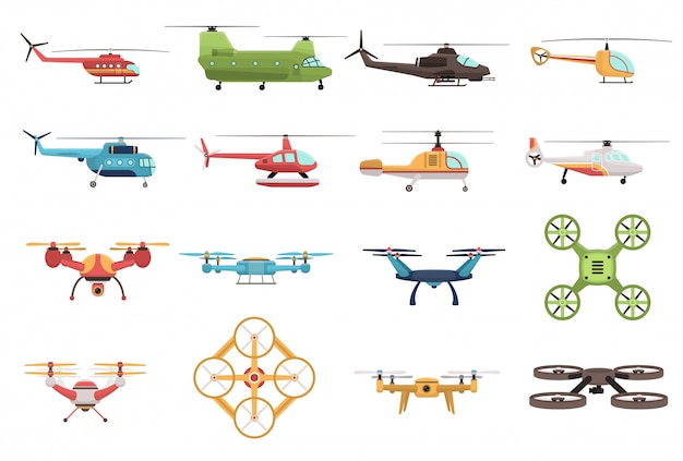 Helicopters And Drone Set