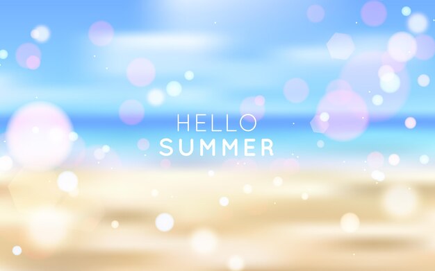 Hell summer background with bokeh effect