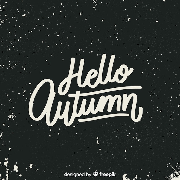 Hello autumn background calligraphic style