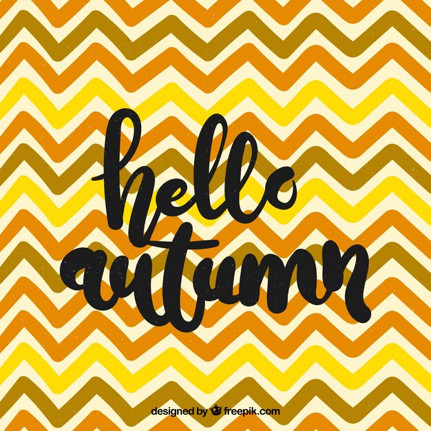 Hello autumn, background with zig zag