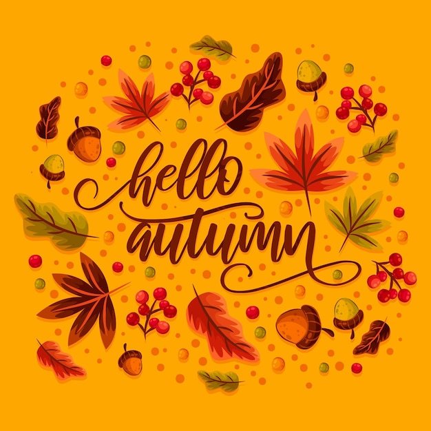 Hello autumn - lettering concept