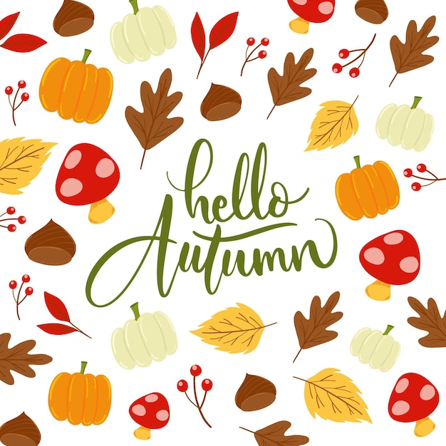 Hello autumn - lettering