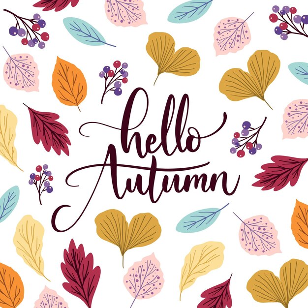 Hello autumn - lettering