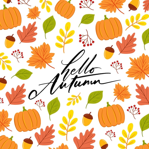 Hello autumn - lettering