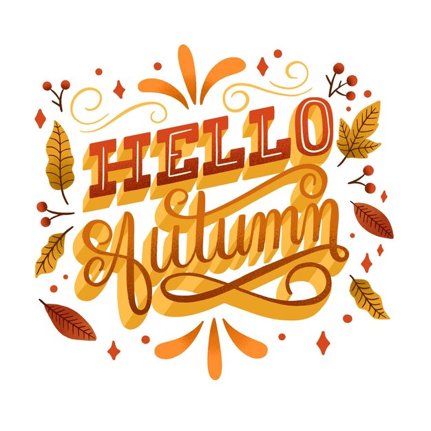 Hello autumn lettering