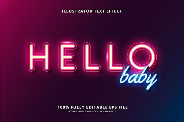 Free Vector hello baby text effect