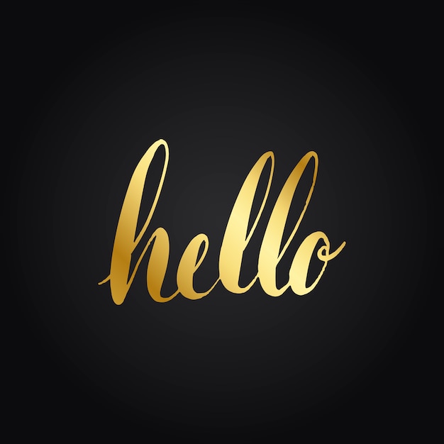 Free Vector hello greeting typography style vector