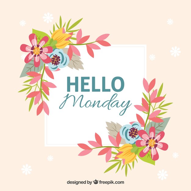 Hello monday floral background