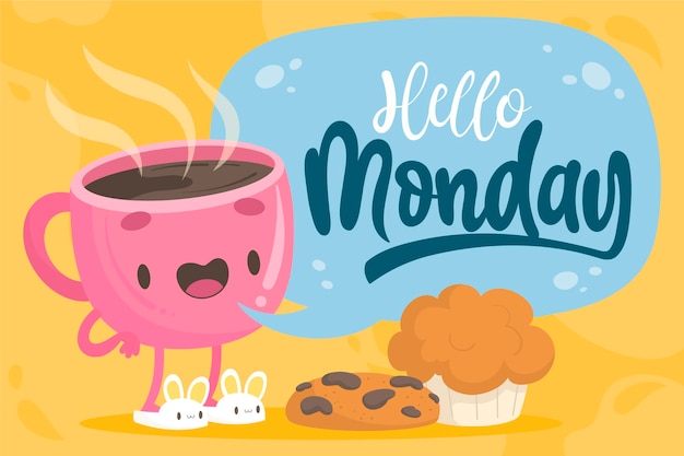 Free Vector hello monday illustration background