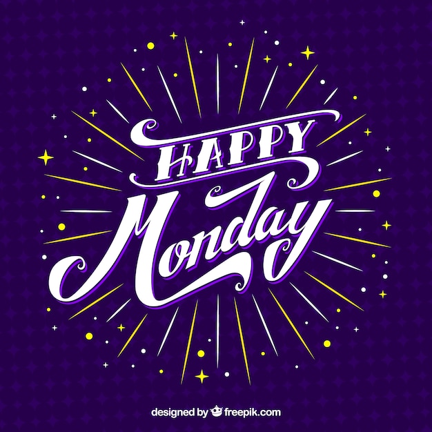 Hello monday, purple background