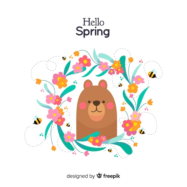 Free Vector hello spring background