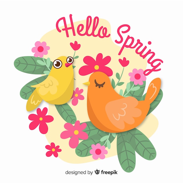 Free vector hello spring background