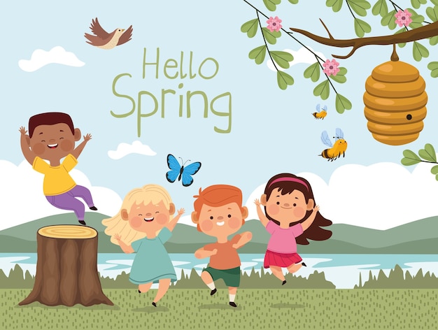 Hello spring and kids