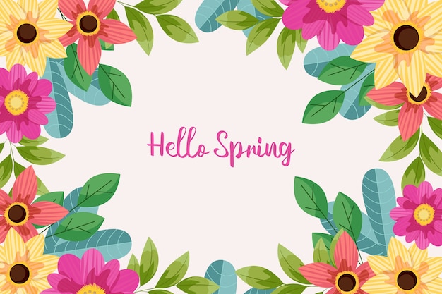 Hello spring lettering explosion on flowers