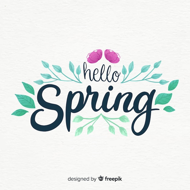 Hello spring lettering