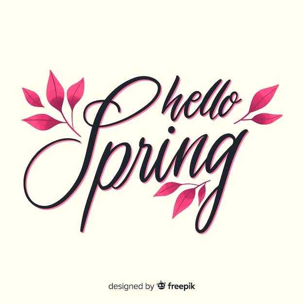 Hello spring lettering