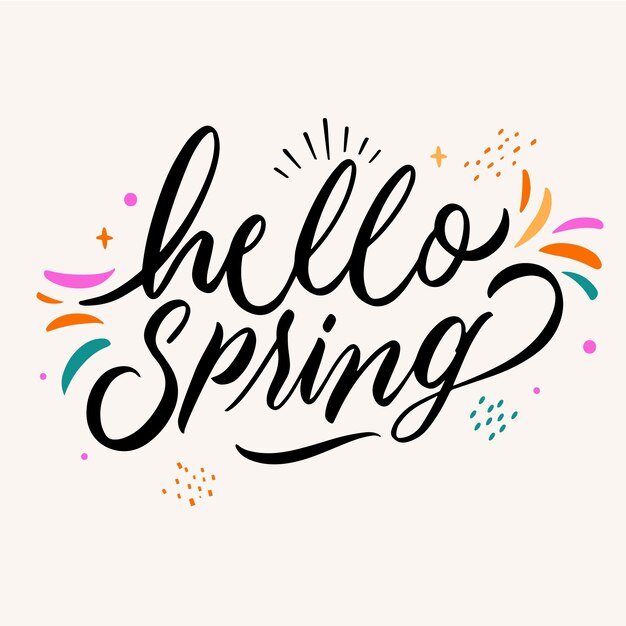 Hello spring lettering