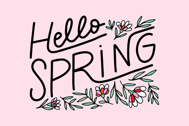 Hello spring lettering