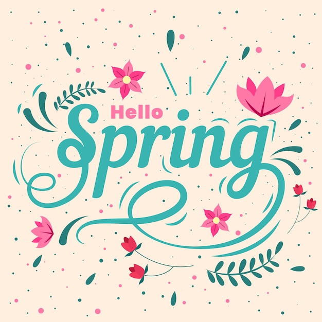 Hello spring lettering