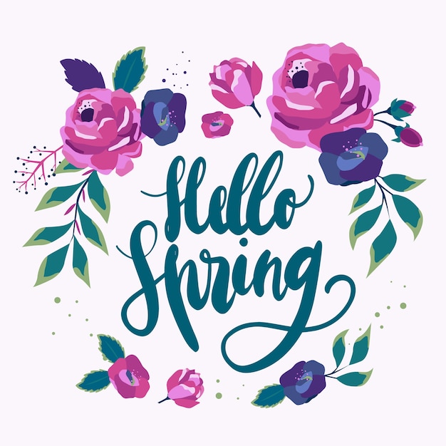 Free Vector hello spring lettering