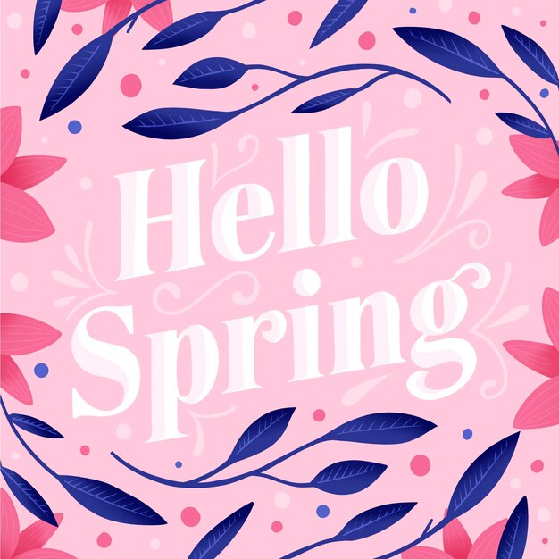 Hello spring lettering