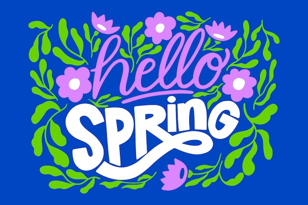 Hello spring lettering