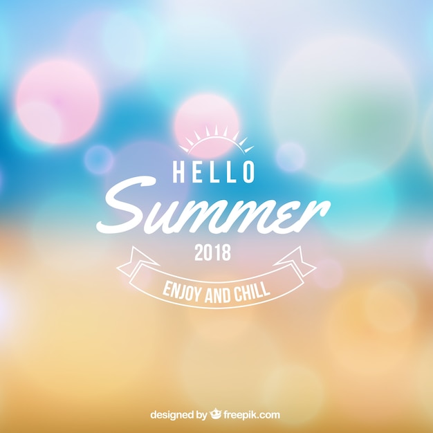 Free vector hello summer background in blurred style