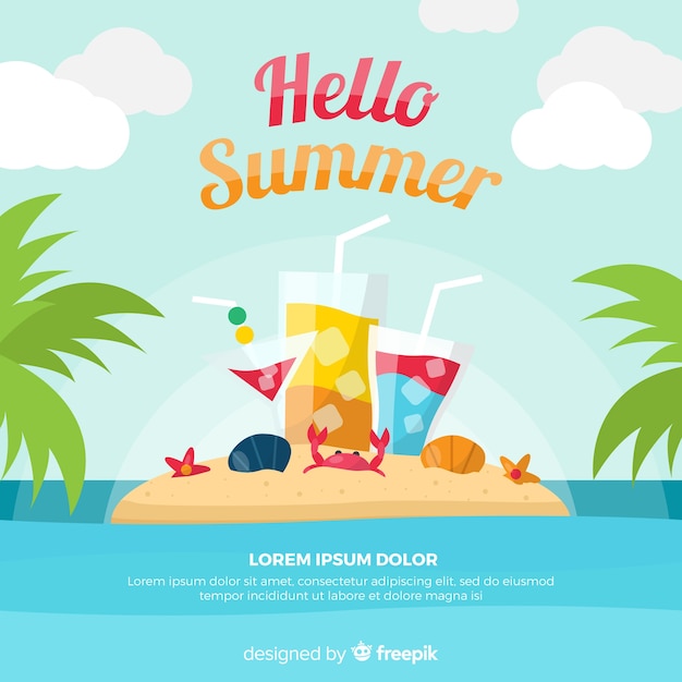 Free Vector hello summer background