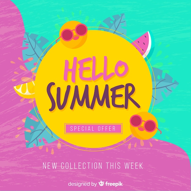 Free Vector hello summer background