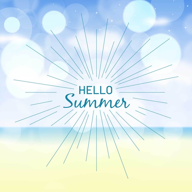 Hello summer blurred concept