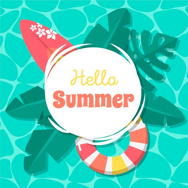 Free Vector hello summer in flat design