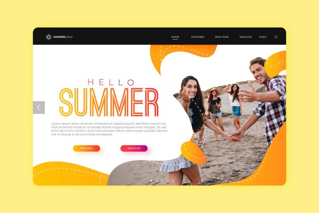 Hello summer landing page design