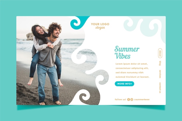 Hello summer landing page with image