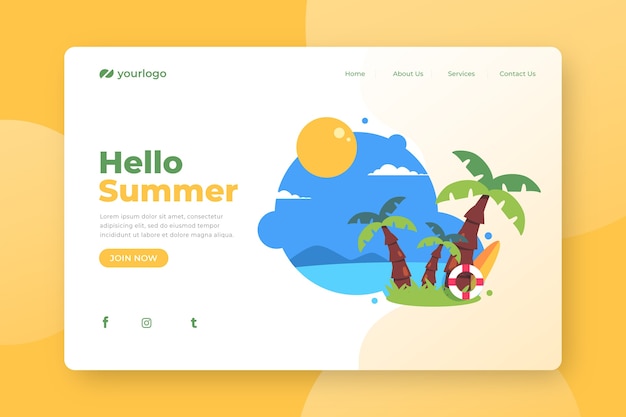 Hello summer landing page