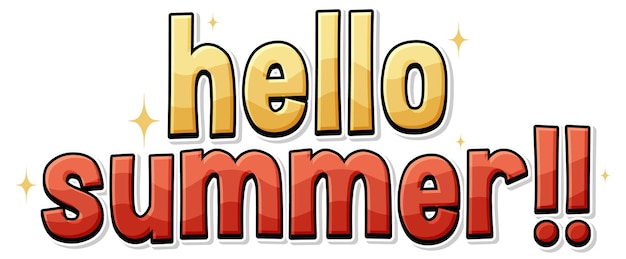 Free Vector hello summer text for banner or poster design