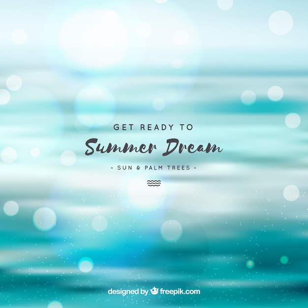 Free Vector hello summer with blurred background