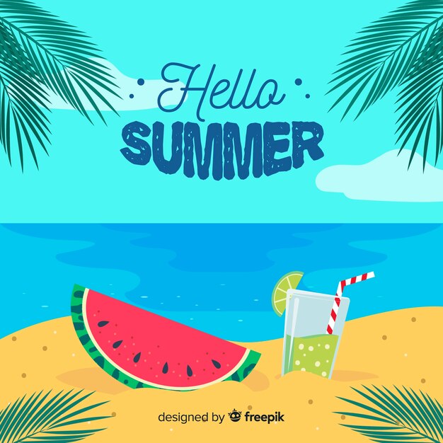 Free Vector hello summer