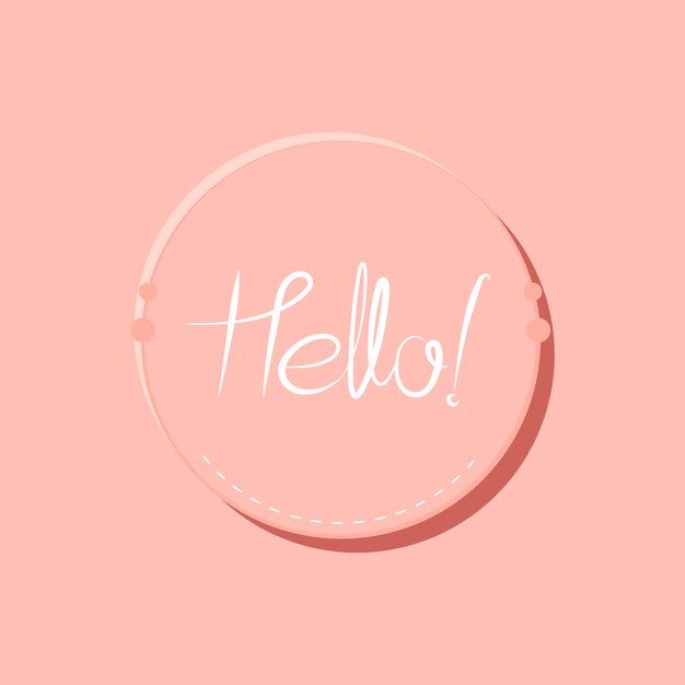 Hello typography badge design vector