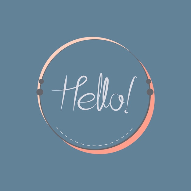 Hello typography badge design vector