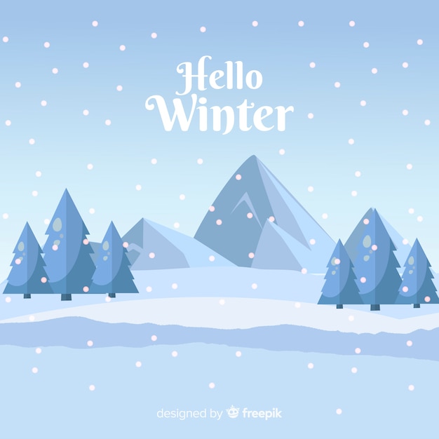 Hello winter background