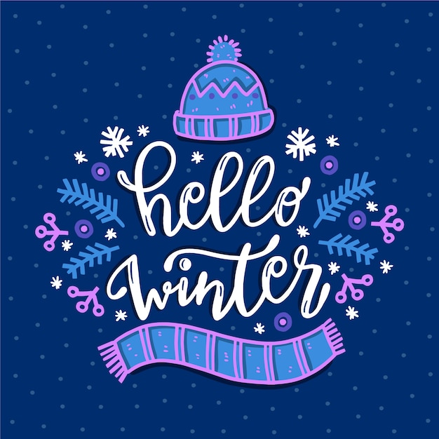 Hello winter concept lettering