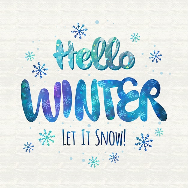 Hello winter concept lettering