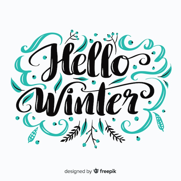 Free Vector hello winter lettering