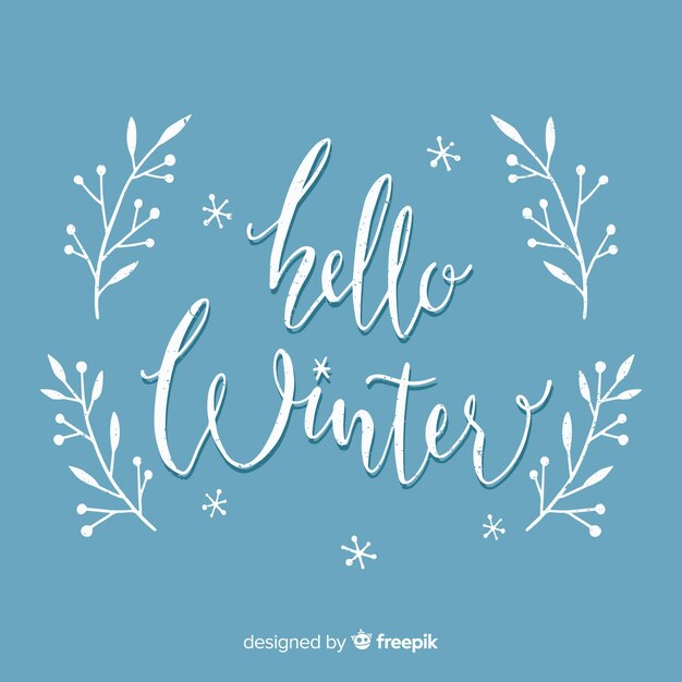 Hello winter lettering