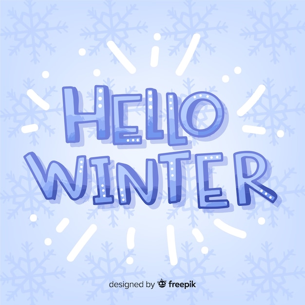 Hello winter lettering