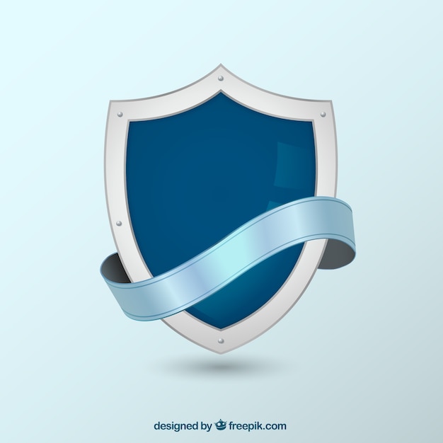 Heraldic shield background with ribbon