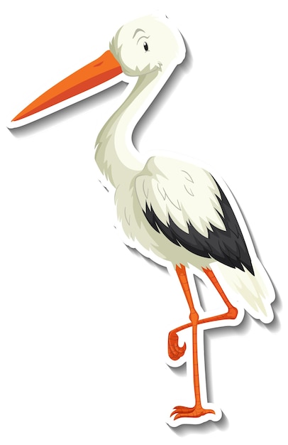 Free Vector heron bird animal cartoon sticker