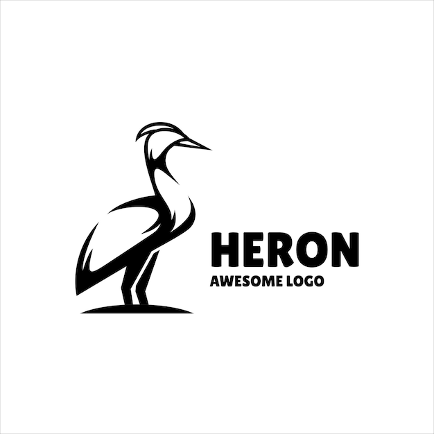 Free Vector heron illustration logo design