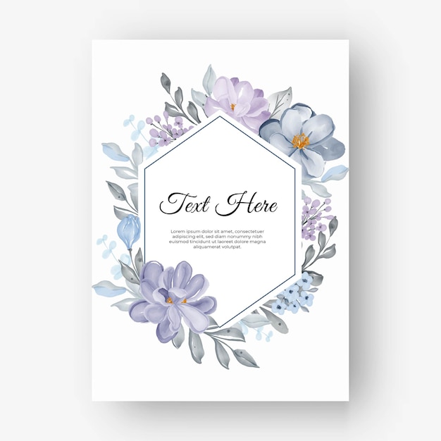 Free Vector hexagon flower frame with lilac flowers